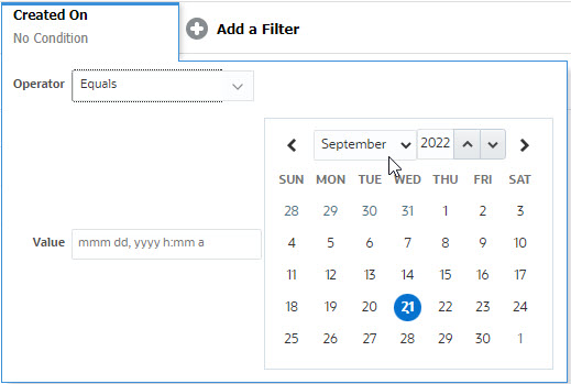 Filter "Datumsbereich"