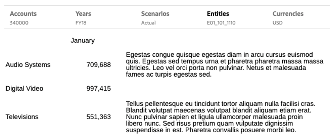 Textfunktion "GridNotes" in einer Textspalte