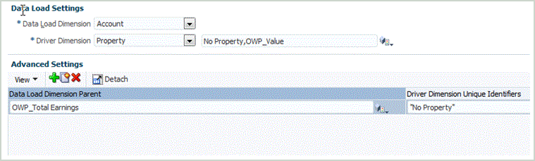 Das Bild zeigt das Fenster "Dataload-Einstellungen" in Planning