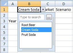 "Cream Soda" wird aus dem zellenbasierten POV ausgewählt.