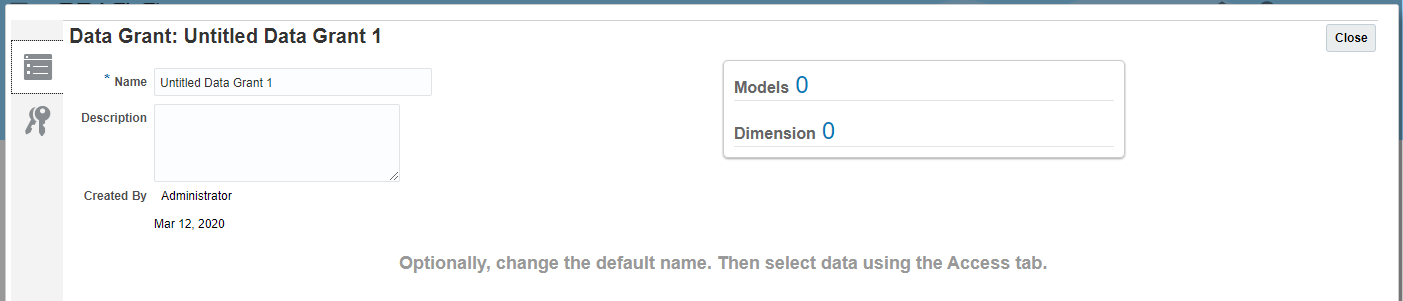 Geben Sie einen Namen für die Datenzugriffsberechtigung ein.