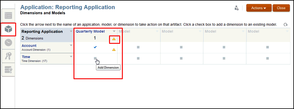 Zeigen Sie das neue Modell auf der Registerkarte "Dimensionen und Modelle" an.