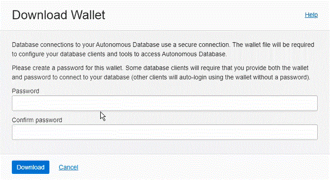 Das Bild zeigt die Seite "Wallet herunterladen".