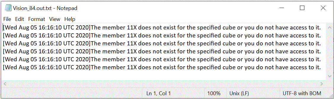 Das Bild zeigt eine Fehlermeldung, die generiert wird, wenn die Elementnummer als ungültig identifiziert wird.