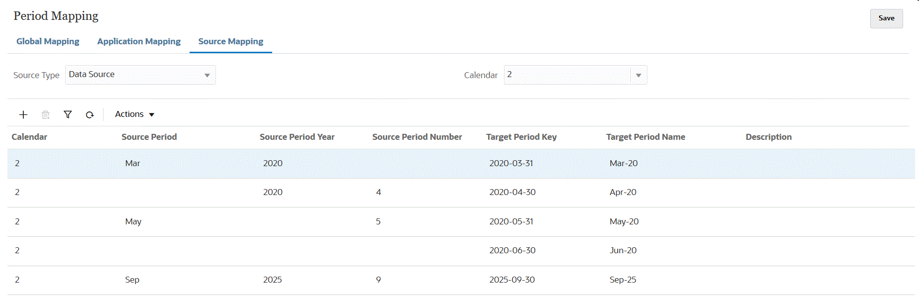 Das Bild zeigt die Registerkarte "Quellzuordnung".