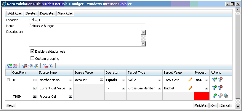 Datenvalidierungsregel beim Entwurf