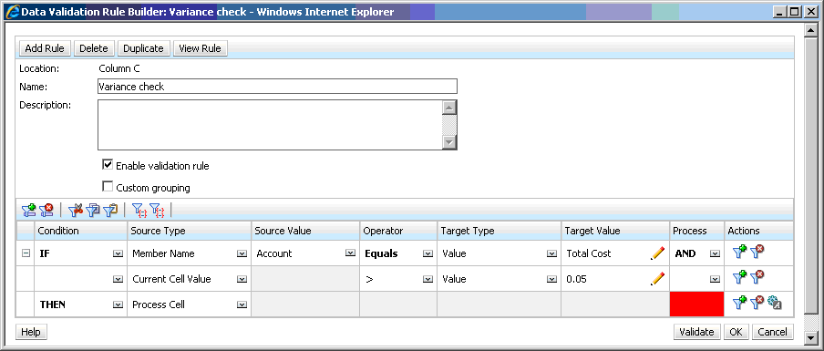 Datenvalidierungsregel beim Entwurf