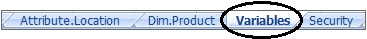 Arbeitsblattregisterkarten aus der Arbeitsversion einer Excel-Anwendungsvorlage mit der Namenskonvention für das Blatt mit Substitutionsvariablen, "Variables".