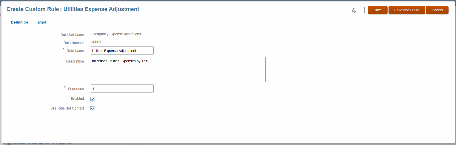 Geben Sie Namen, Beschreibung und andere Informationen zur Regel ein, wie in den folgenden Schritten beschrieben.
