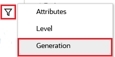 Filtersymbol mit Auswahl von "Generation"