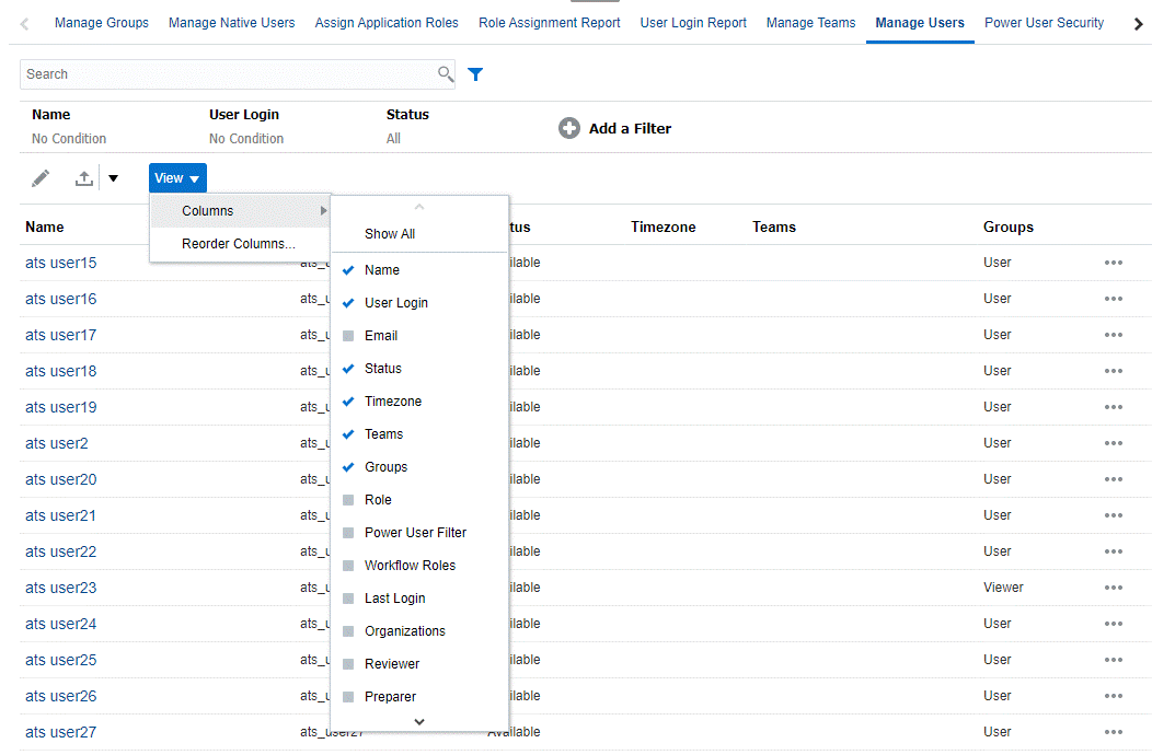 Cuadro de diálogo Gestión de usuarios