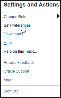 captura del menú Configuración y acciones