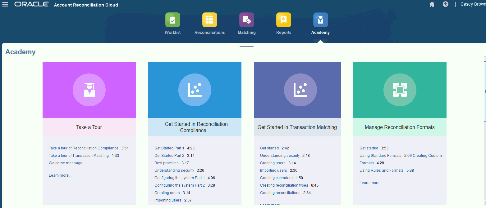 Captura de pantalla de los vídeos y tutoriales de academia disponibles