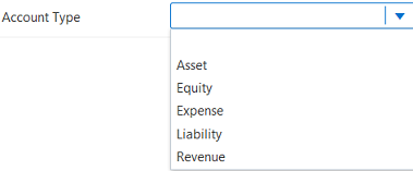 Valores permitidos para una propiedad Account Type.