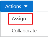 menú de asignación de solicitud