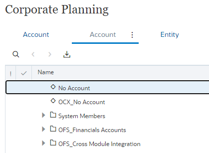 Imagen que muestra el punto de vista Account como duplicado