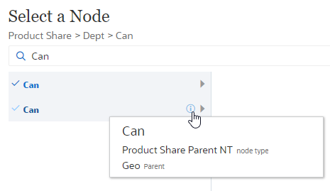 búsqueda de selector de nodos que muestra varios padres