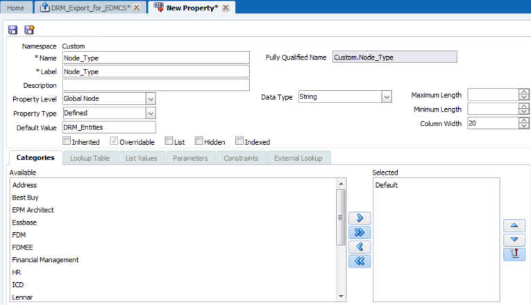 agregar tipos de nodo en DRM