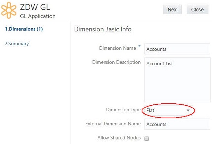Pantalla Información básica de la dimensión, que muestra que se ha seleccionado Plano como Tipo de dimensión Pantalla Información básica de la dimensión, que muestra que se ha seleccionado Plano como Tipo de dimensión