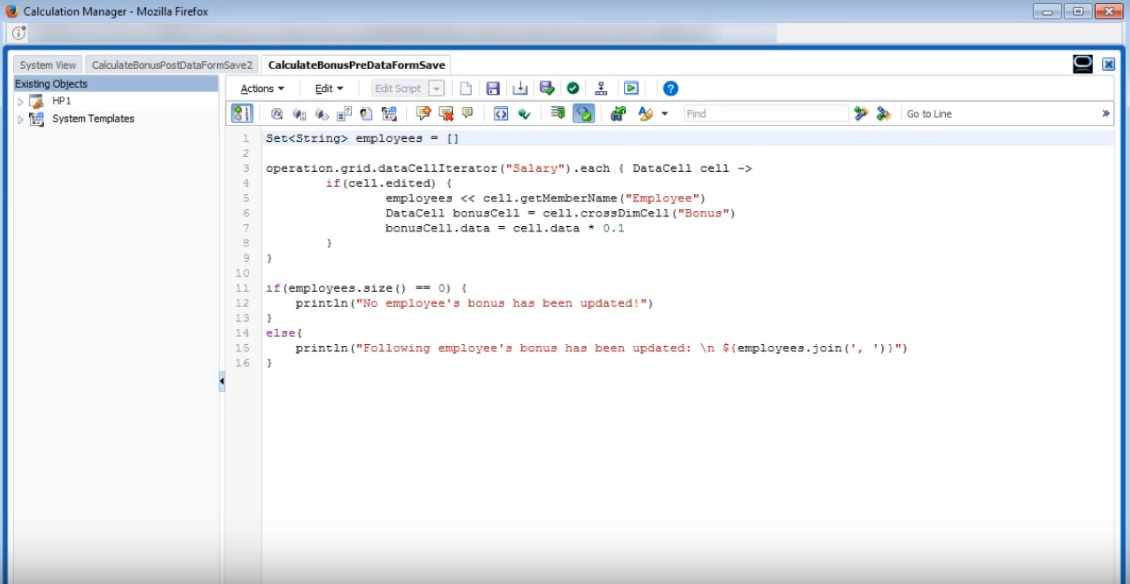 Regla de Groovy: ningún script de cálculo de Essbase generado