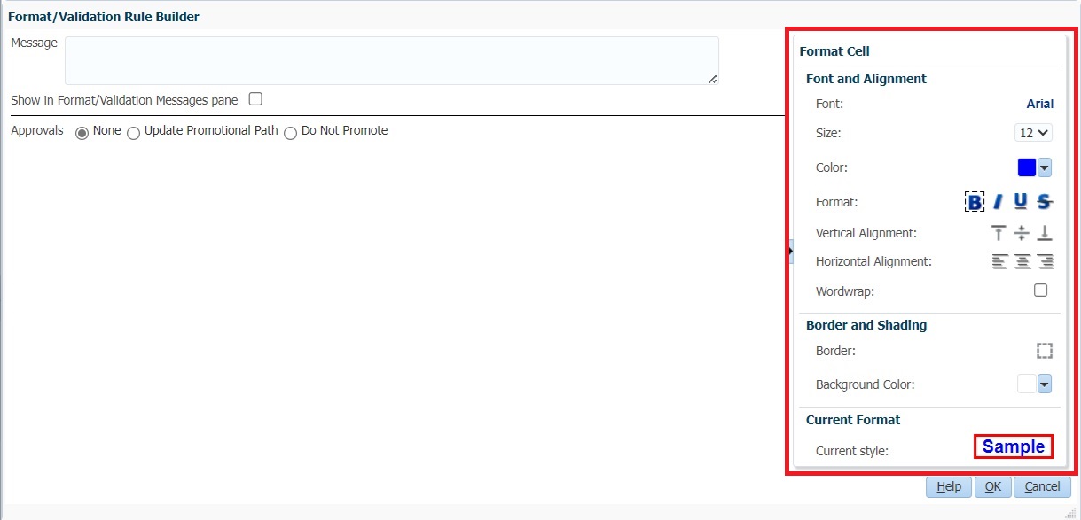 Cuadro de diálogo en el que se muestran las opciones de Aplicar formato a celda