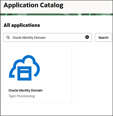 Seleccionar Dominio de Oracle Identity