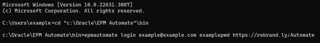 Acceso desde EPM Automate mediante una URL personalizada