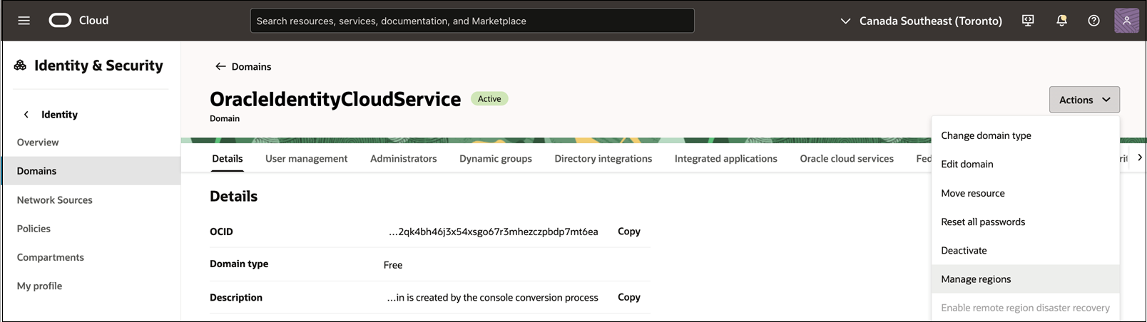 Seleccione Gestionar regiones para abrir la p&aacute;gina Replicar regiones