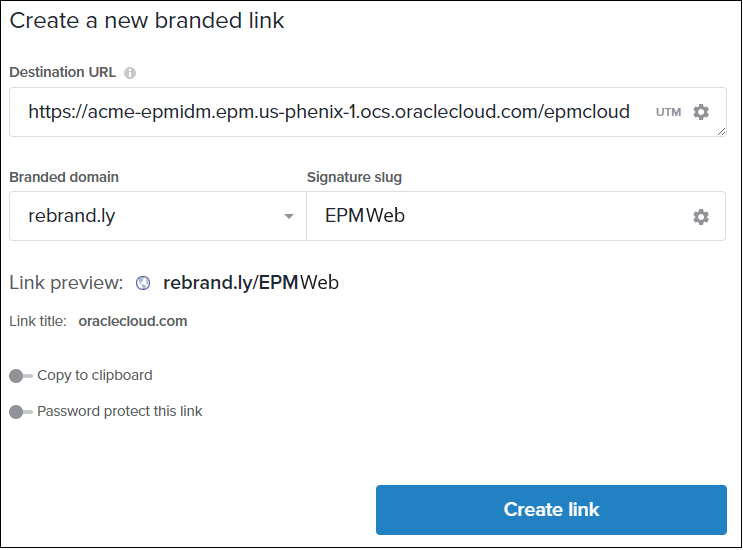 Nueva URL personalizada con Rebrandly