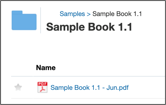 publicación de los archivos PDF en la definición de repartición de muestra 3 de la biblioteca