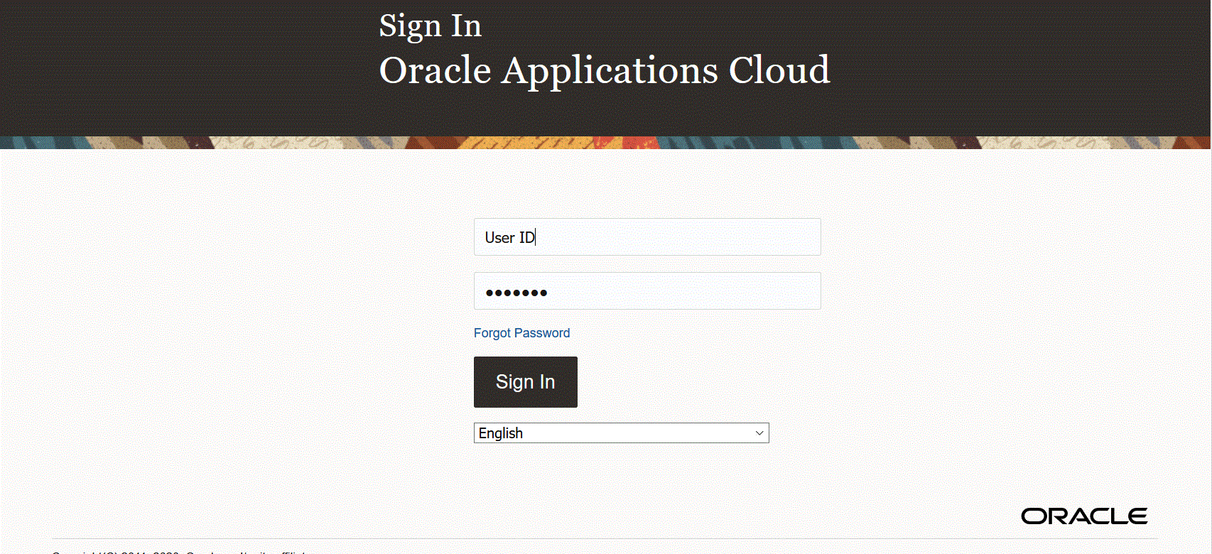 En la imagen se muestra Oracle Applications Cloud