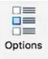 Botón Opciones, tal y como aparece en la cinta de opciones de Smart View