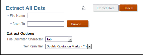 Cuadro de diálogo Extraer todos los datos