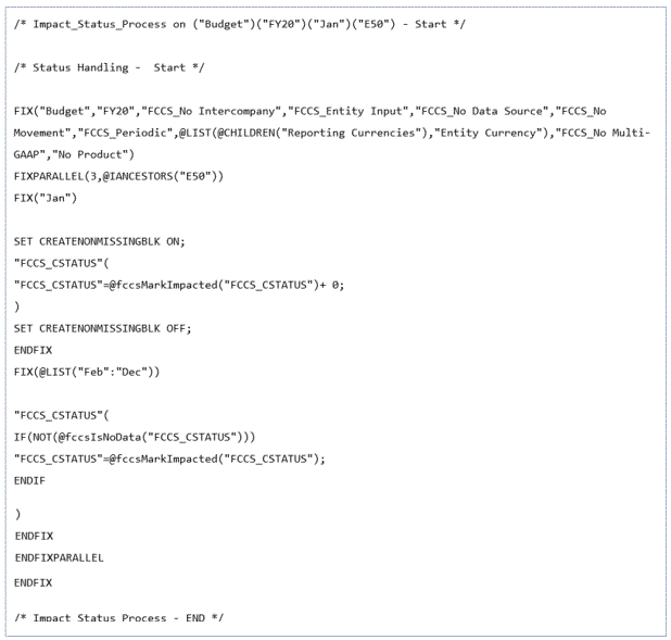 Script de función de estado de impacto de ejemplo