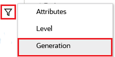 icono Filtrar con la opción Generación seleccionada