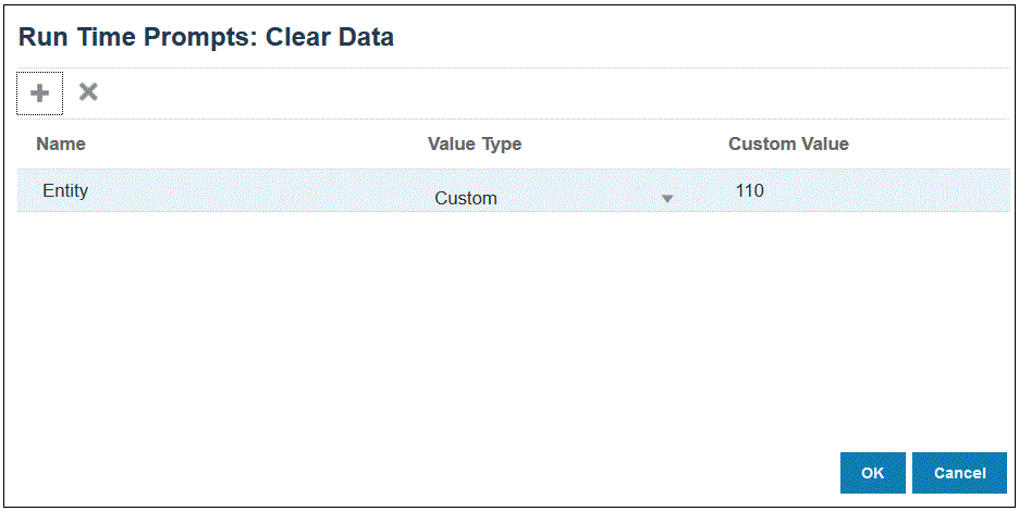 En la imagen se muestra la página Petición de datos en tiempo de ejecución.