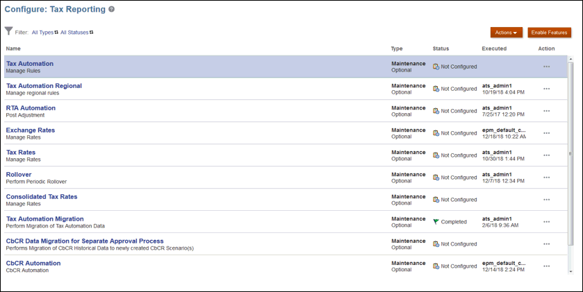 Selección de automatización de impuestos Selección de automatización de impuestos