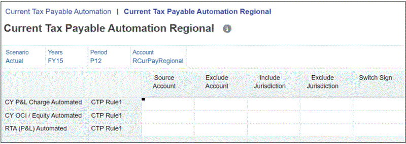 Automatización de impuestos actuales a pagar regionales