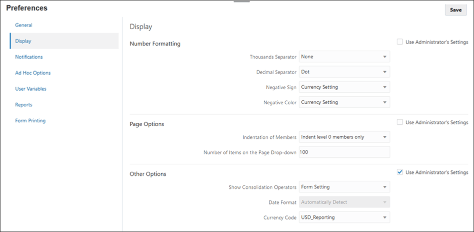 Configurar preferencias de visualización