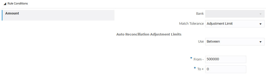 Type de r&egrave;gle Ajustement : Conditions de r&egrave;gle