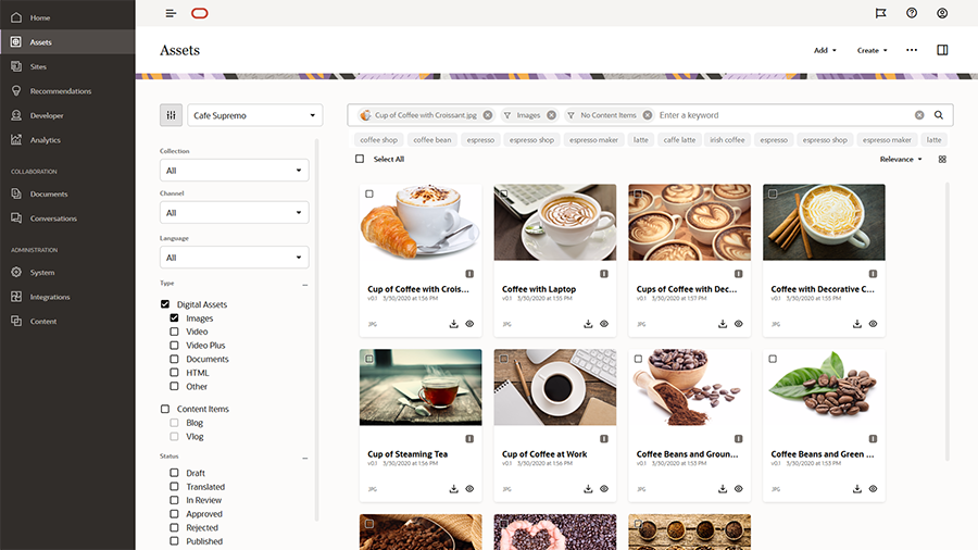 Recherche intelligente avec recommandations de balise