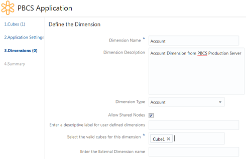 Dimensions à importer
