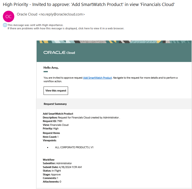 exemple de courriel pour une notification de workflow