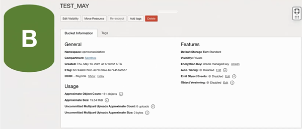 Informations de bucket