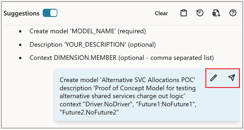 Suggestions avec mise en &eacute;vidence des boutons Affiner et Renvoyer