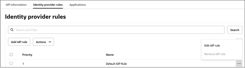 Modifier la r&egrave;gle de fournisseur d'identit&eacute;s