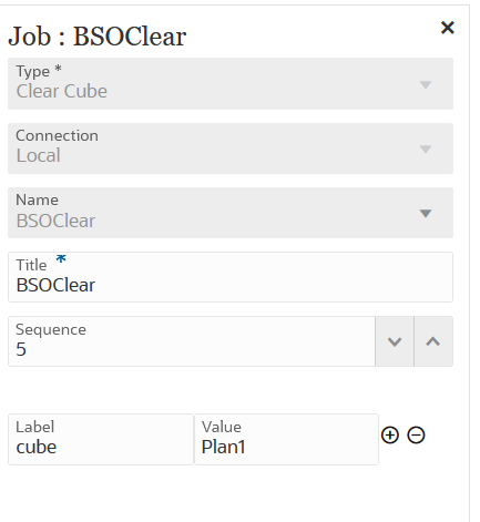 Image représentant un job de type Effacer le cube pour un cube BSO.