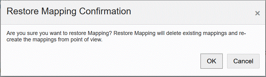 Image représentant la page Confirmation de la restauration du mapping.