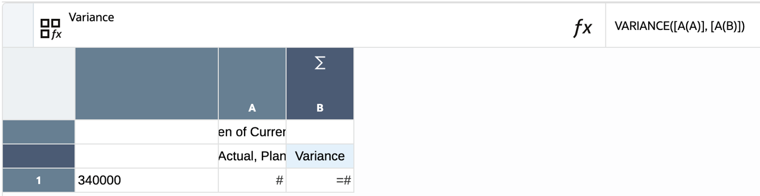 En-tête personnalisé Variance