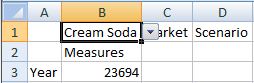 Une fois que vous avez cliqué sur Actualiser, les données sur les ventes sont modifiées de façon à refléter les ventes associées à Cream Soda.